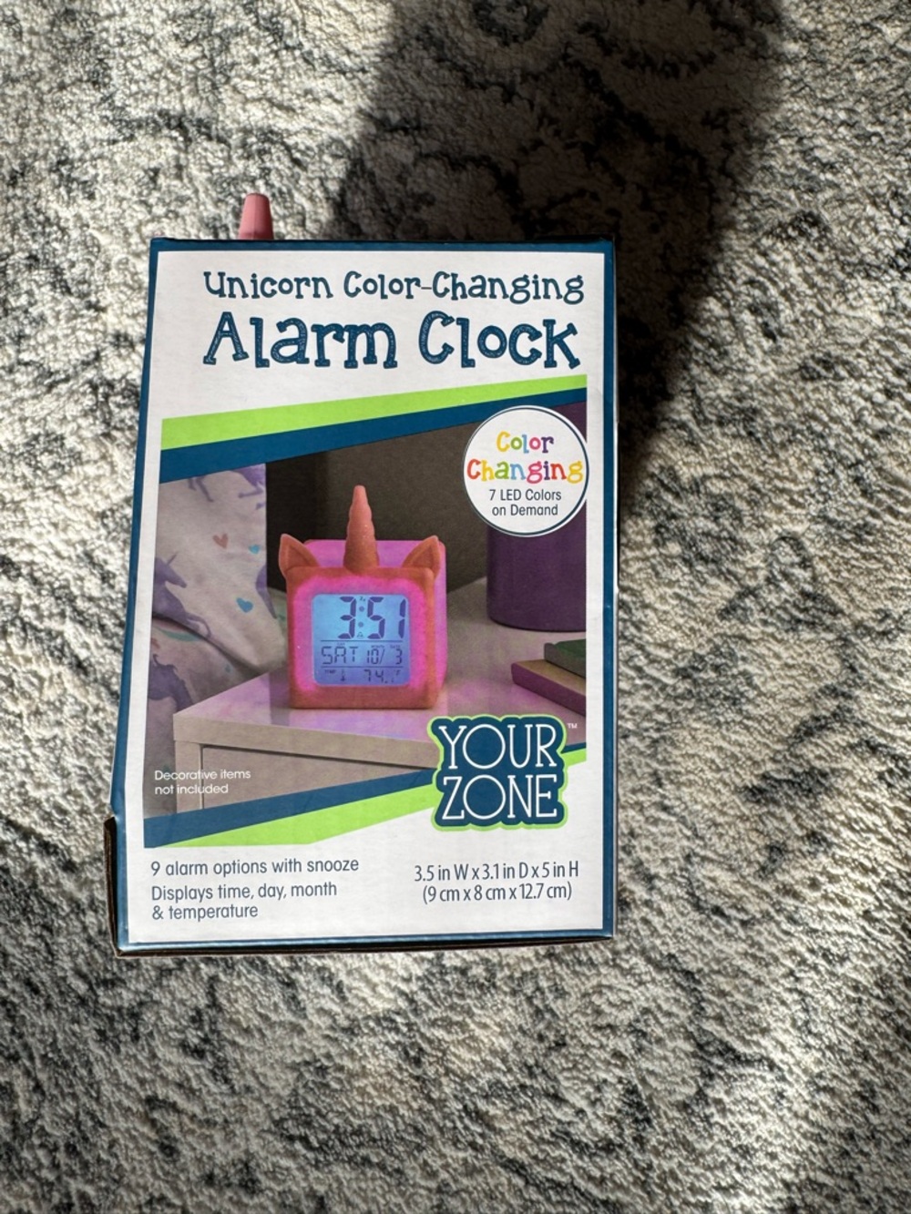Pink Unicorn Color-Changing Alarm Clock - Picture 2 of 4